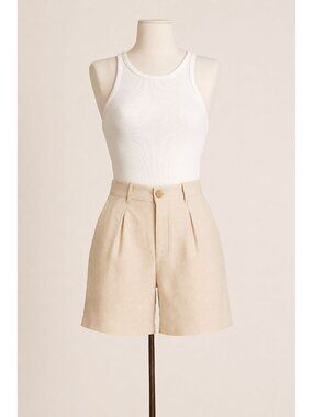 NWT Time and Tru Women’s Beige Linen Blend Shorts Size XL (16-18) 5” Inseam